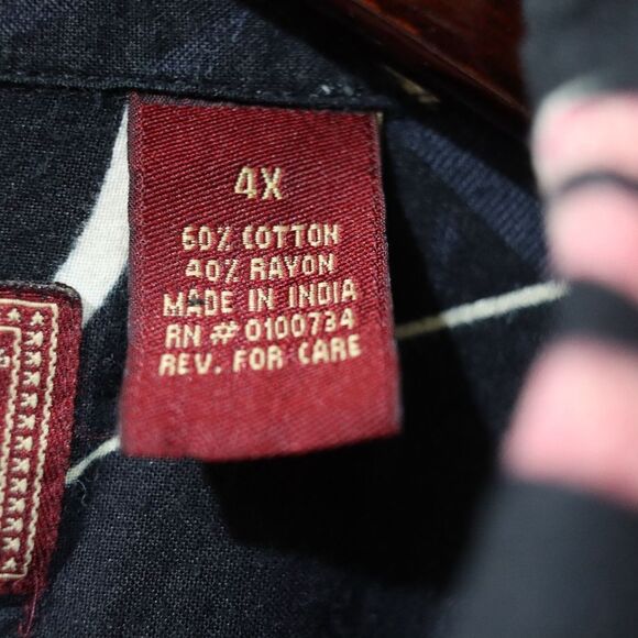 Cotton Works Mens 4X Tropical Floral Print Hawaiian Button Down Shirt - Picture 10 of 10